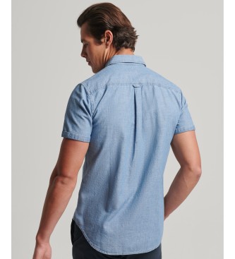 Superdry Vintage Loom logo shirt korte mouw blauw