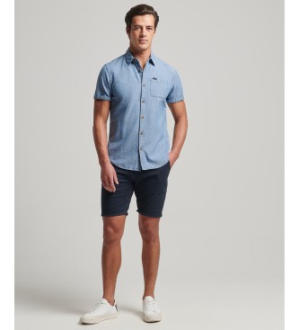 Superdry Vintage Loom logo shirt korte mouw blauw