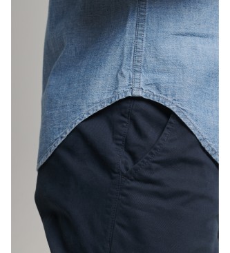 Superdry Vintage Loom logo shirt korte mouw blauw