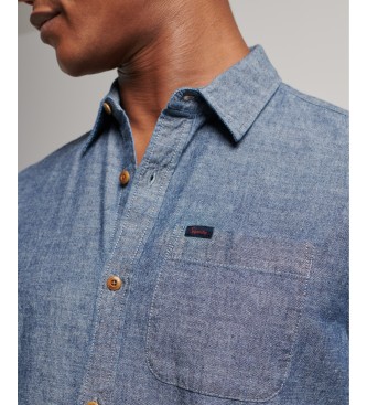 Superdry Niebieska koszulka z krótkim rękawem Vintage Logo Loom
