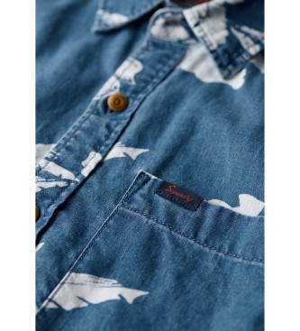 Superdry Loom blaues Hemd