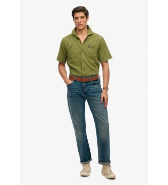 Superdry Maglietta a maniche corte con trama verde Merchant Store