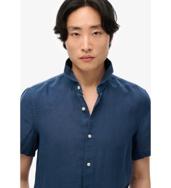 Superdry Vakantie marine linnen shirt korte mouw