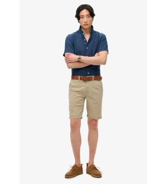 Superdry Vakantie marine linnen shirt korte mouw
