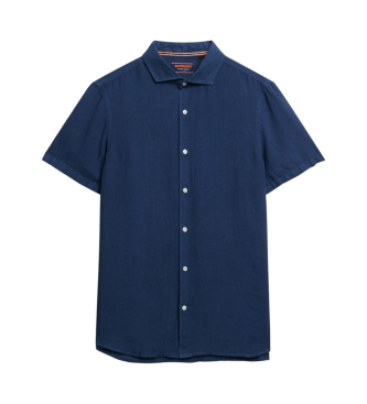Superdry Vakantie marine linnen shirt korte mouw