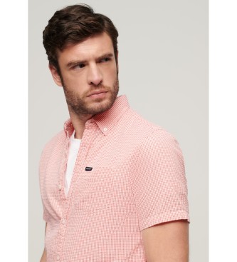 Superdry Seersucker short sleeve shirt pink