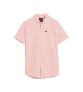 Superdry Camisa de manga curta Seersucker cor-de-rosa