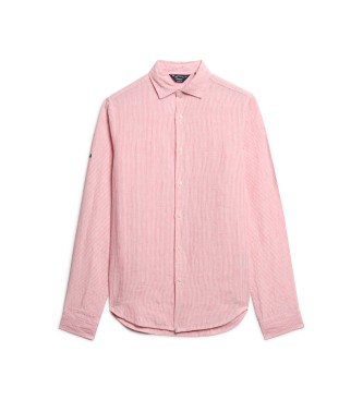 Superdry Camicia a maniche lunghe in lino casual rosa
