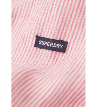 Superdry Camisa de manga larga de lino informal rosa