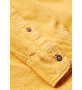 Superdry Camisa de manga comprida em micro bombazina amarela