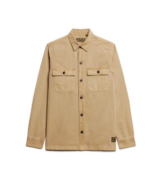 Superdry Brown military long sleeve shirt