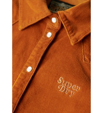Superdry Westernskjorte i brun fljl