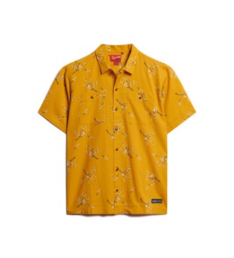 Superdry Camisa de praia de manga curta amarela