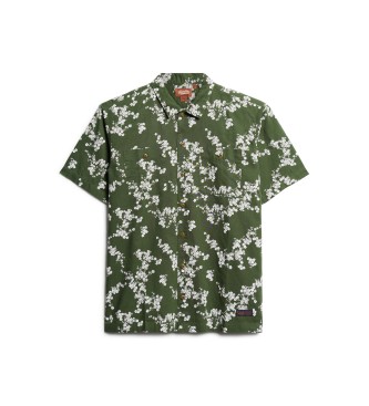 Superdry Camisa de playa de manga corta verde