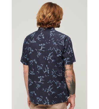 Superdry Camisa de praia de manga curta azul-marinho