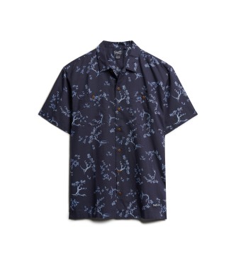 Superdry Camisa de praia de manga curta azul-marinho