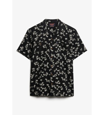 Superdry Kurzarm-Strandhemd schwarz