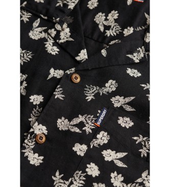 Superdry Kurzarm-Strandhemd schwarz