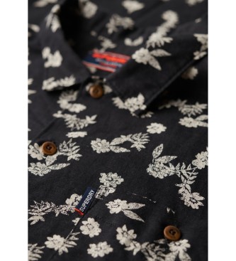 Superdry Kurzarm-Strandhemd schwarz