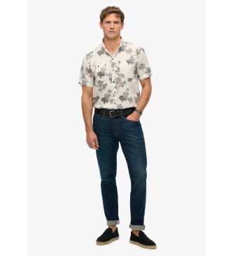 Superdry Chemise de plage blanche  manches courtes