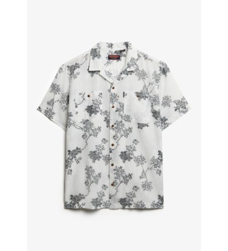 Superdry Chemise de plage blanche  manches courtes