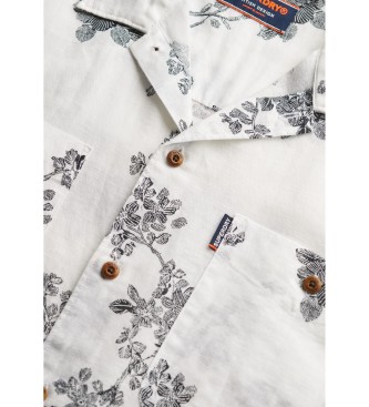 Superdry Chemise de plage blanche  manches courtes