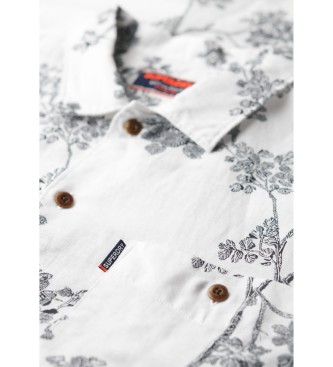 Superdry Chemise de plage blanche  manches courtes
