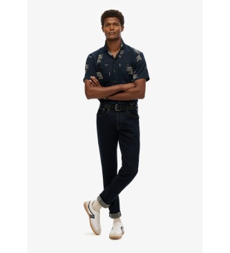 Superdry Kurzrmeliges marineblaues Strandhemd