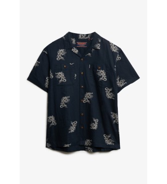 Superdry Kurzrmeliges marineblaues Strandhemd