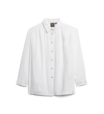 Superdry Camisa de playa larga blanco