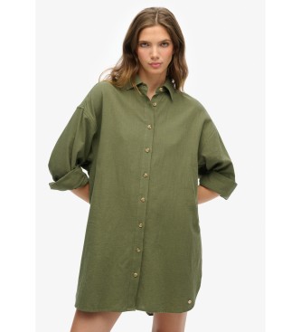 Superdry Camicia da spiaggia lunga verde Ibiza