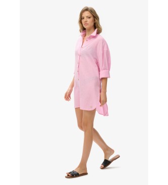 Superdry Camicia da spiaggia lunga rosa Ibiza