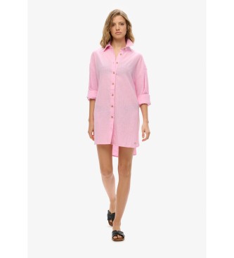 Superdry Camicia da spiaggia lunga rosa Ibiza