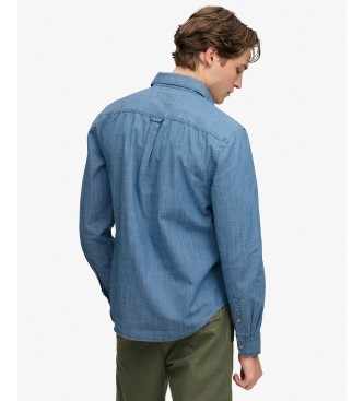 Superdry Chemise Essentials Chambray bleue