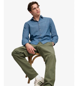 Superdry Chemise Essentials Chambray bleue