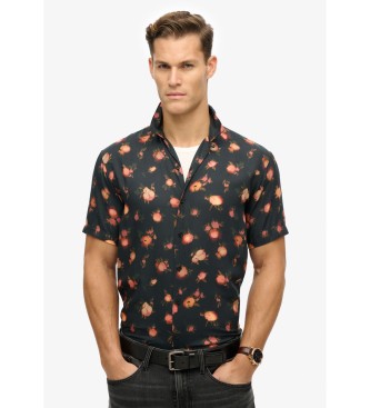 Superdry Bedrucktes Kurzarmhemd schwarz