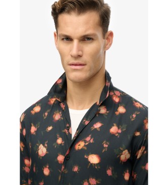Superdry Bedrucktes Kurzarmhemd schwarz