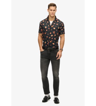 Superdry Bedrucktes Kurzarmhemd schwarz