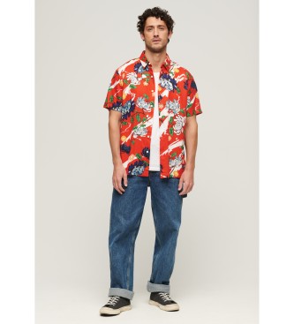 Superdry Hawajska koszula z krótkim rękawem czerwona