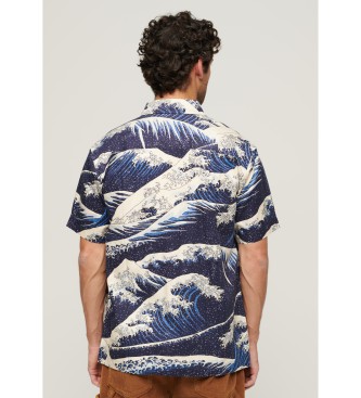 Superdry Camisa hawaiana de manga corta marino