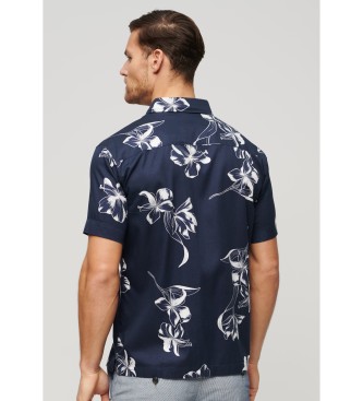 Superdry Granatowa koszula hawajska z krótkim rękawem