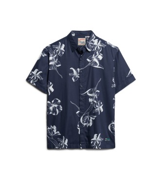 Superdry Hawaiiskjorta med kort rm i marinbl frg