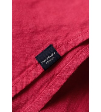 Superdry Priložnostna lanena srajca z roza fantovskim krojem