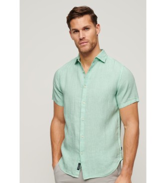 Superdry Studios linen casual shirt green