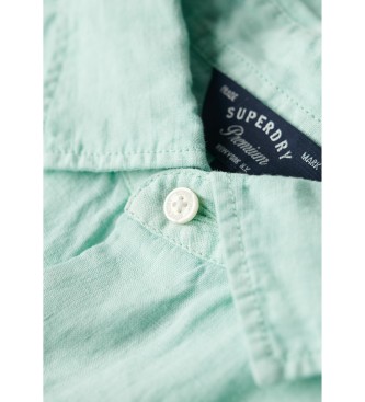 Superdry Camisa informal de lino Studios verde