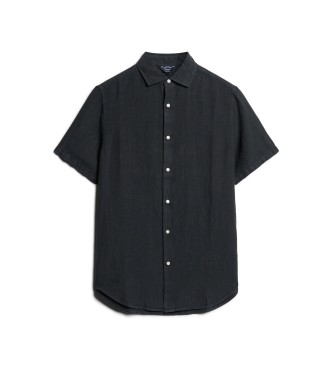 Superdry Studios linnen casual shirt zwart