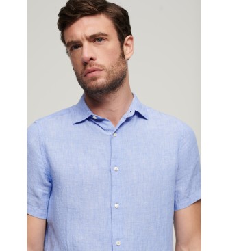 Superdry Camisa informal de lino Studios azul