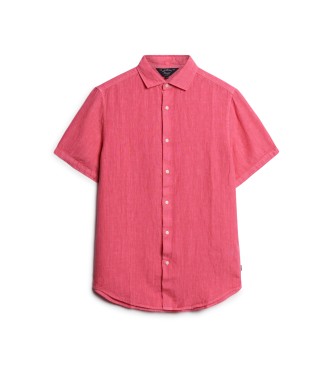 Superdry Studios linnen casual shirt roze