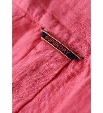 Superdry Camisa informal de lino Studios rosa