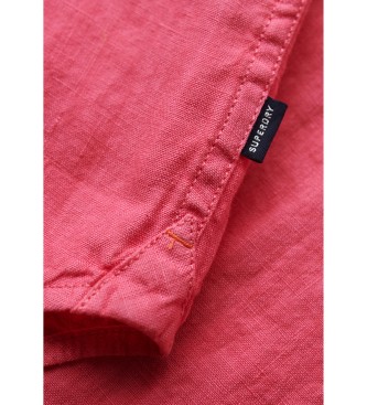 Superdry Camisa informal de lino Studios rosa